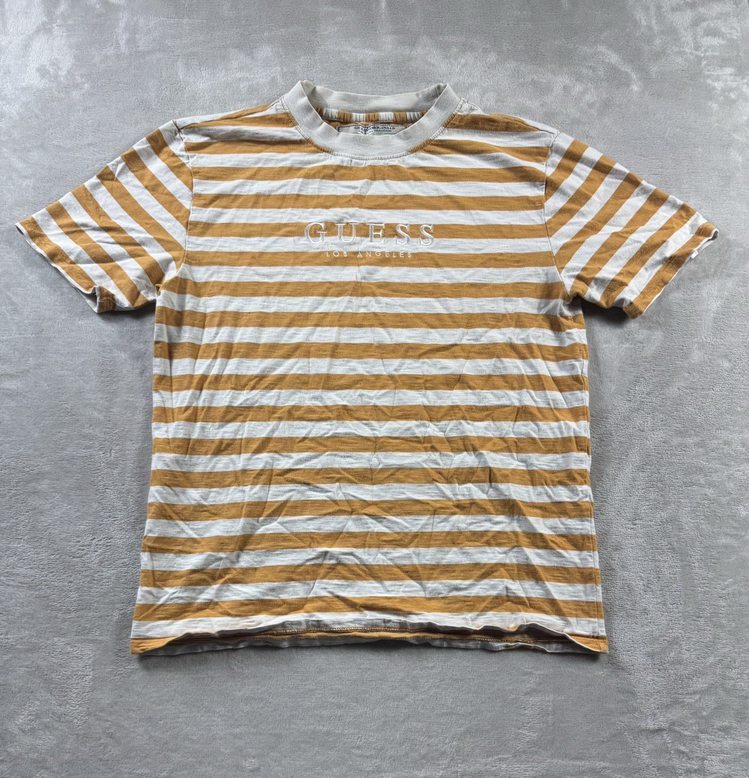 Guess Originals Multicoloured Striped Shirt Size Small Men’s White/ Multicolor