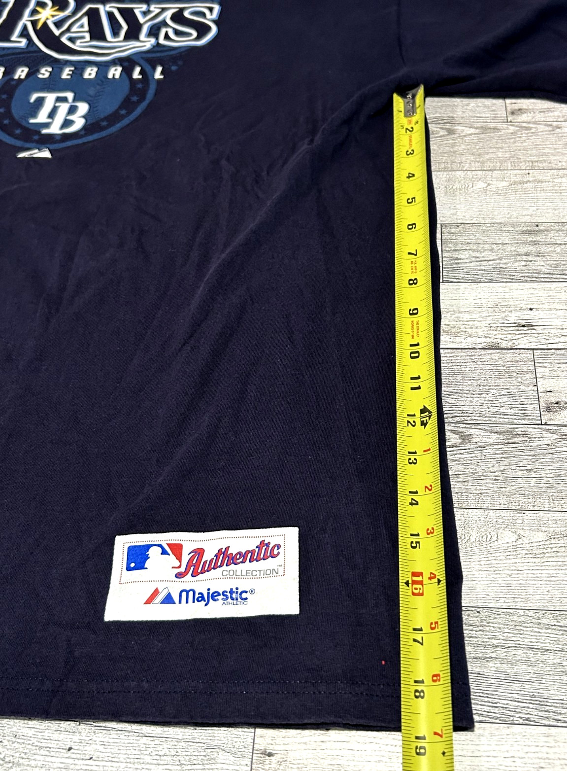 Tampa Bay Rays Baseball MLB Authentic Collection Majestic Blue T-Shirt LARGE