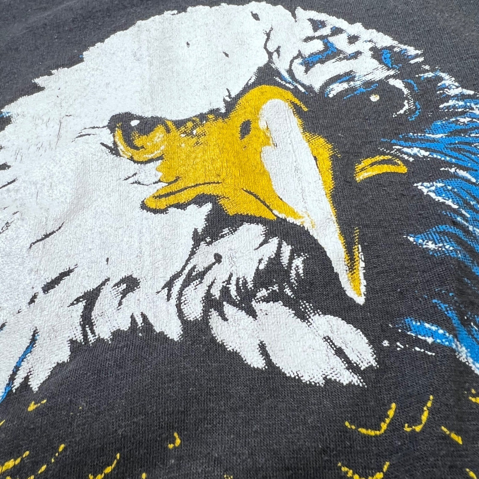 VTG Harley Davidson Righteous Ruler Eagle Graphic T-Shirt Large Single Stitch 3D