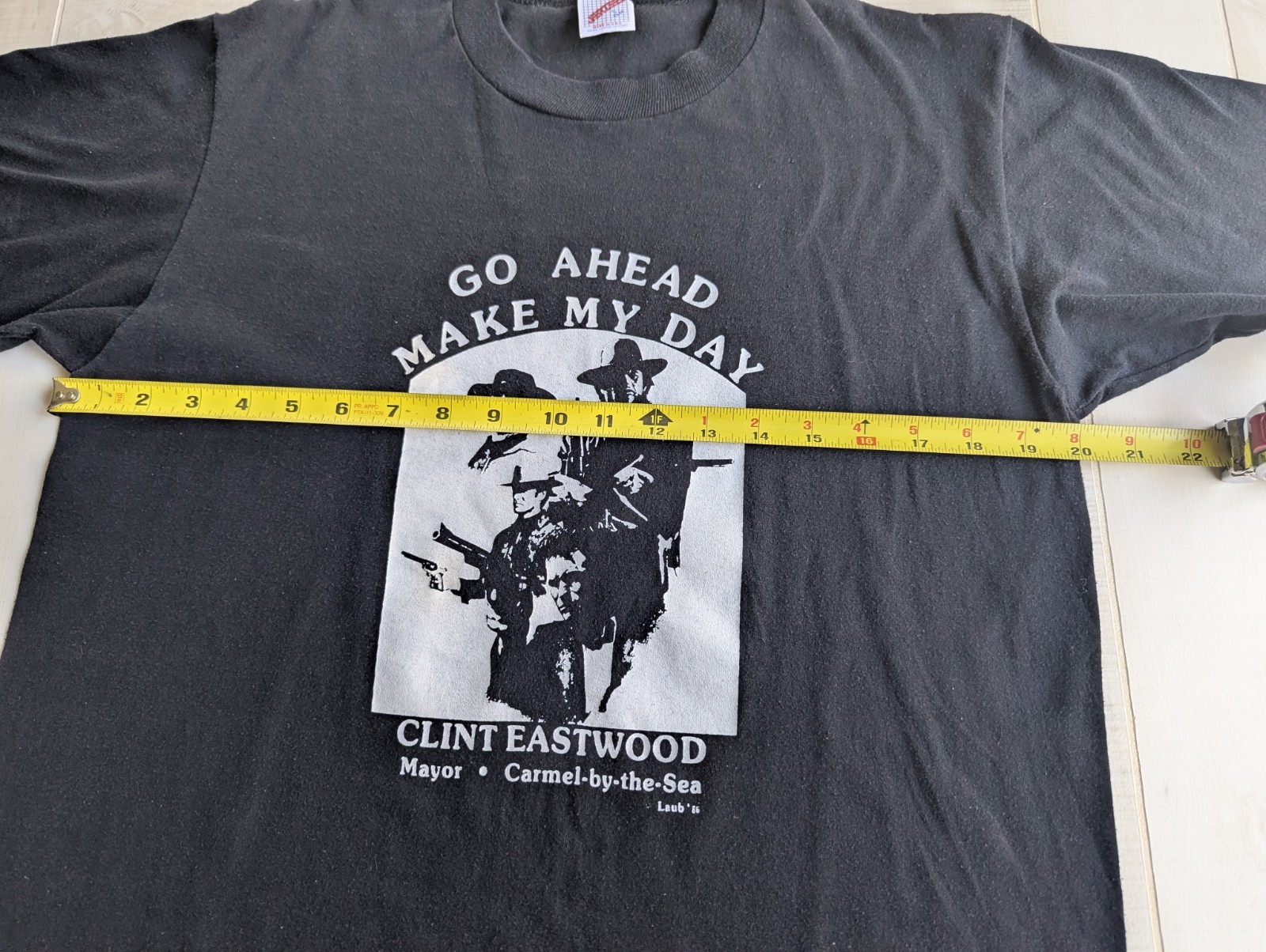 Vtg Clint Eastwood Make My Day Tee Shirt Jerzees Made In USA Sz Lg Black