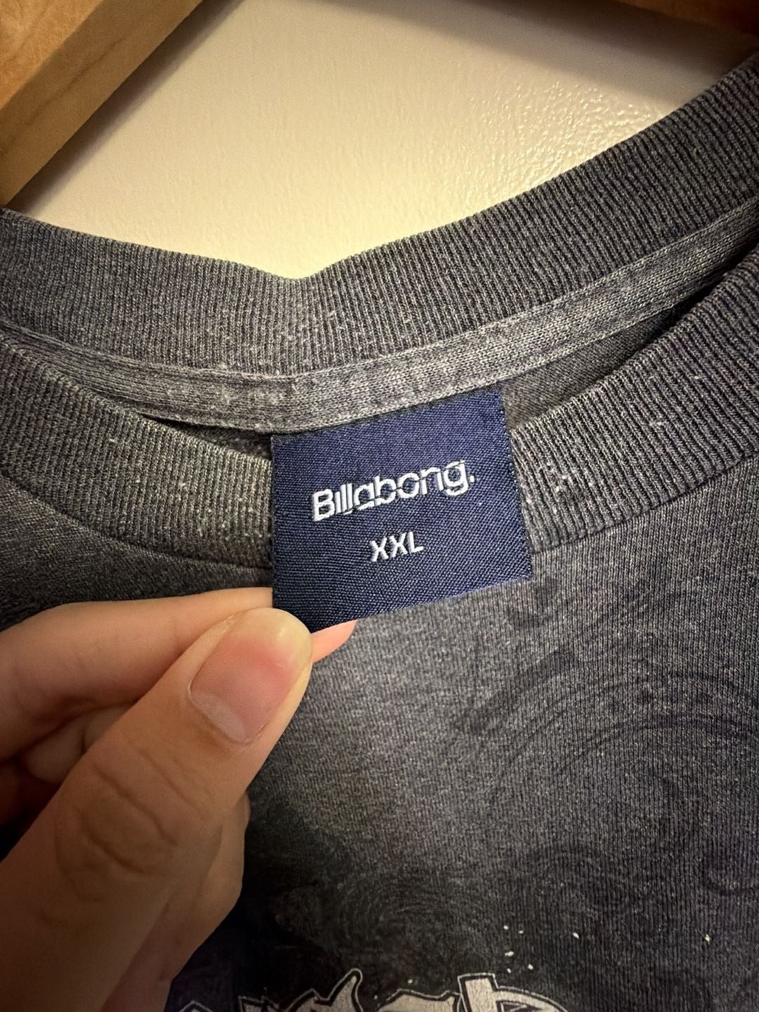 Vintage Billabong Y2K Logo Graphic T-Shirt Charcoal Grey XXL