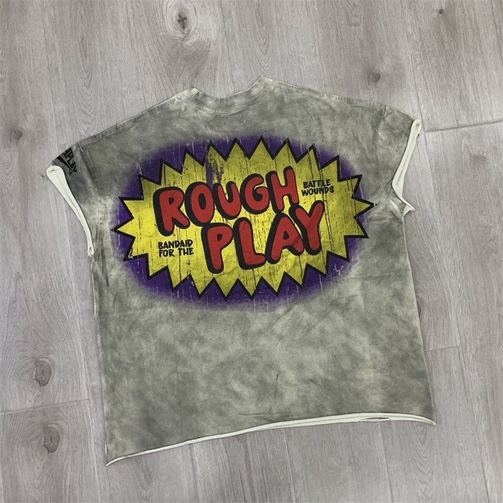 RoughPlay Beaded Washed Vintage Sleeveless T-Shirt