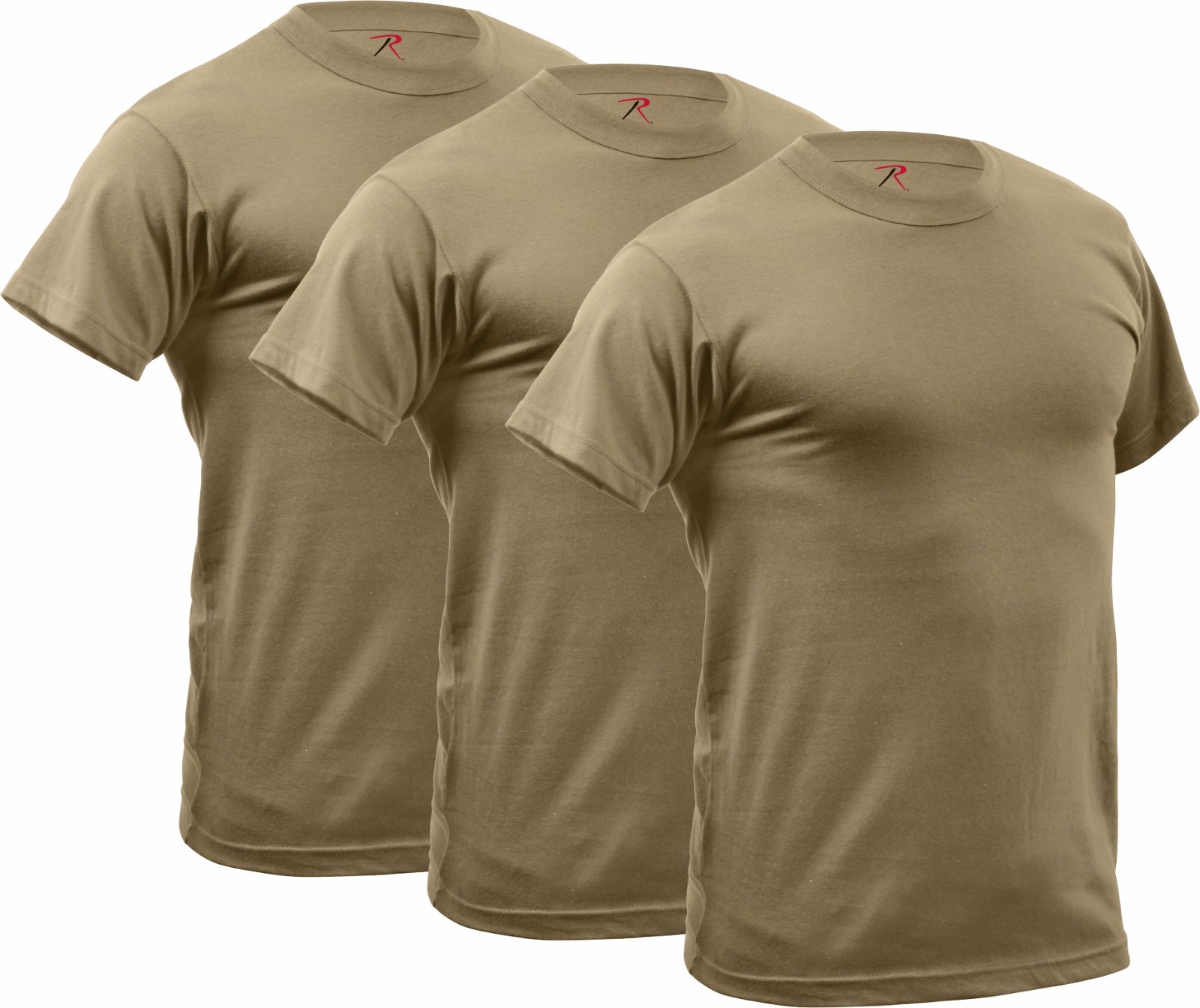 Coyote Brown AR 670-1 Compliant Quick Dry Moisture Wicking T-Shirts 3-PACK