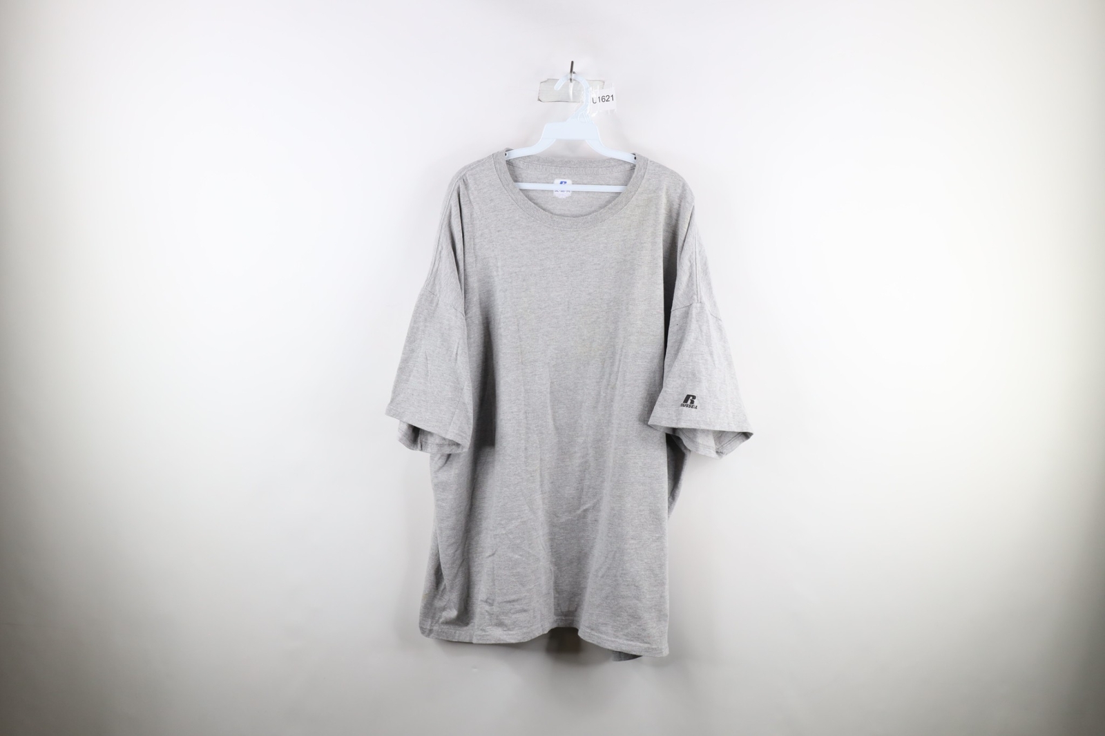 Vintage Russell Athletic Mens 3XL Distressed Blank Short Sleeve T-Shirt Gray