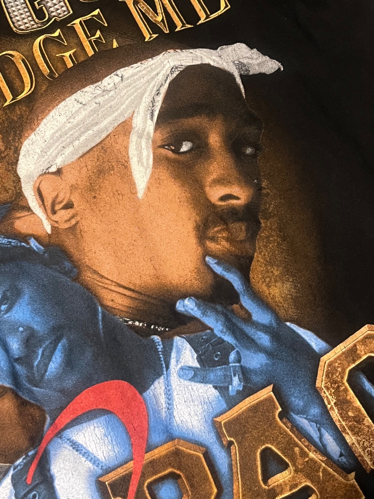 🔥Tupac Vintage Rare T-Shirt. Gemrock. Rap. Blood Red 2 on Front.