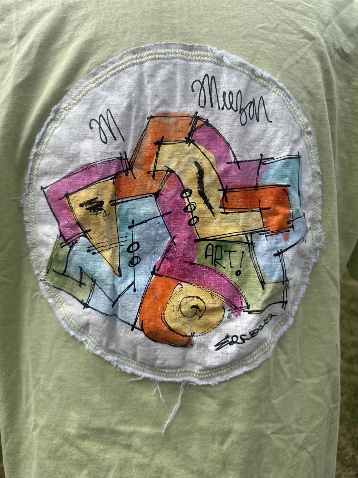 Meezan Art Couture Hand-Painted 1/1 Art Tee Abstract Philadelphia XXL