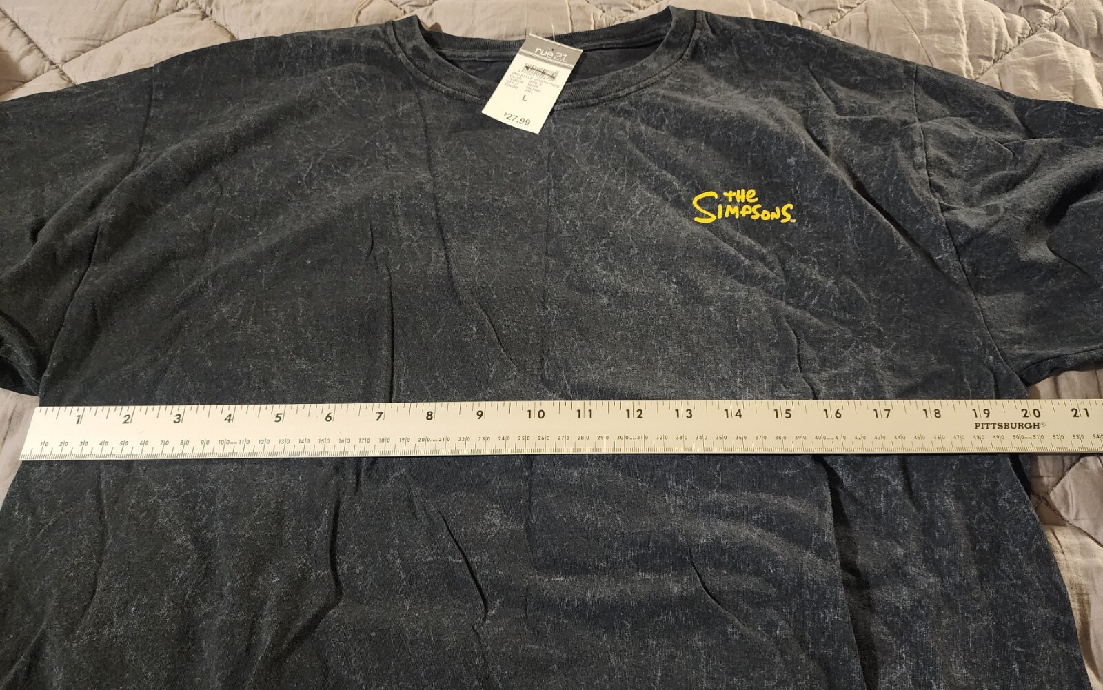 Men’s The Simpsons Devilish Bart Simpson Size L Black T-Shirt 100% Cotton NWT
