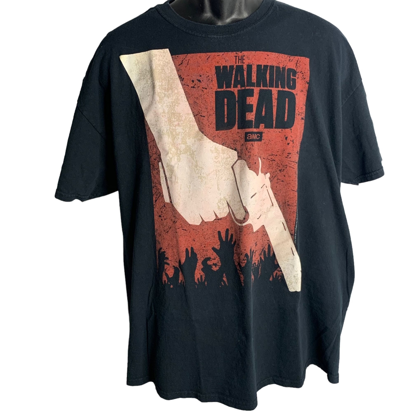Walking Dead Crewneck Graphic T Shirt XL Black Short Sleeve Pullover AMC Zombies