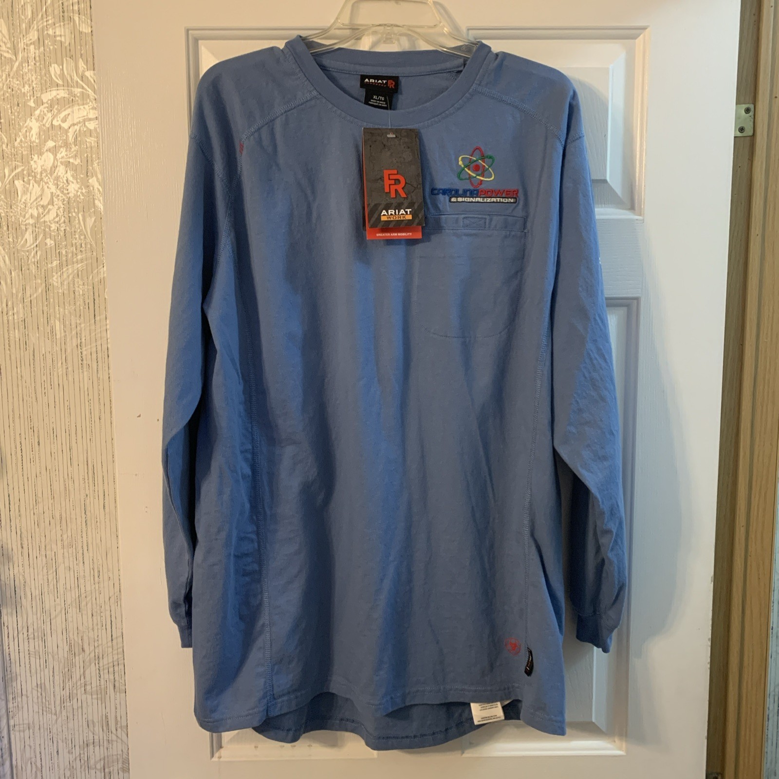 Ariat FR Shirt Mens Long Sleeve CAT 2 2112 Cotton Workwear XL Steel Blue NWT’s