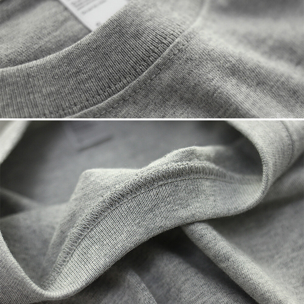 Mens Thick Neck Crew Neck Short Sleeve Cotton T-Shirt With Pocket