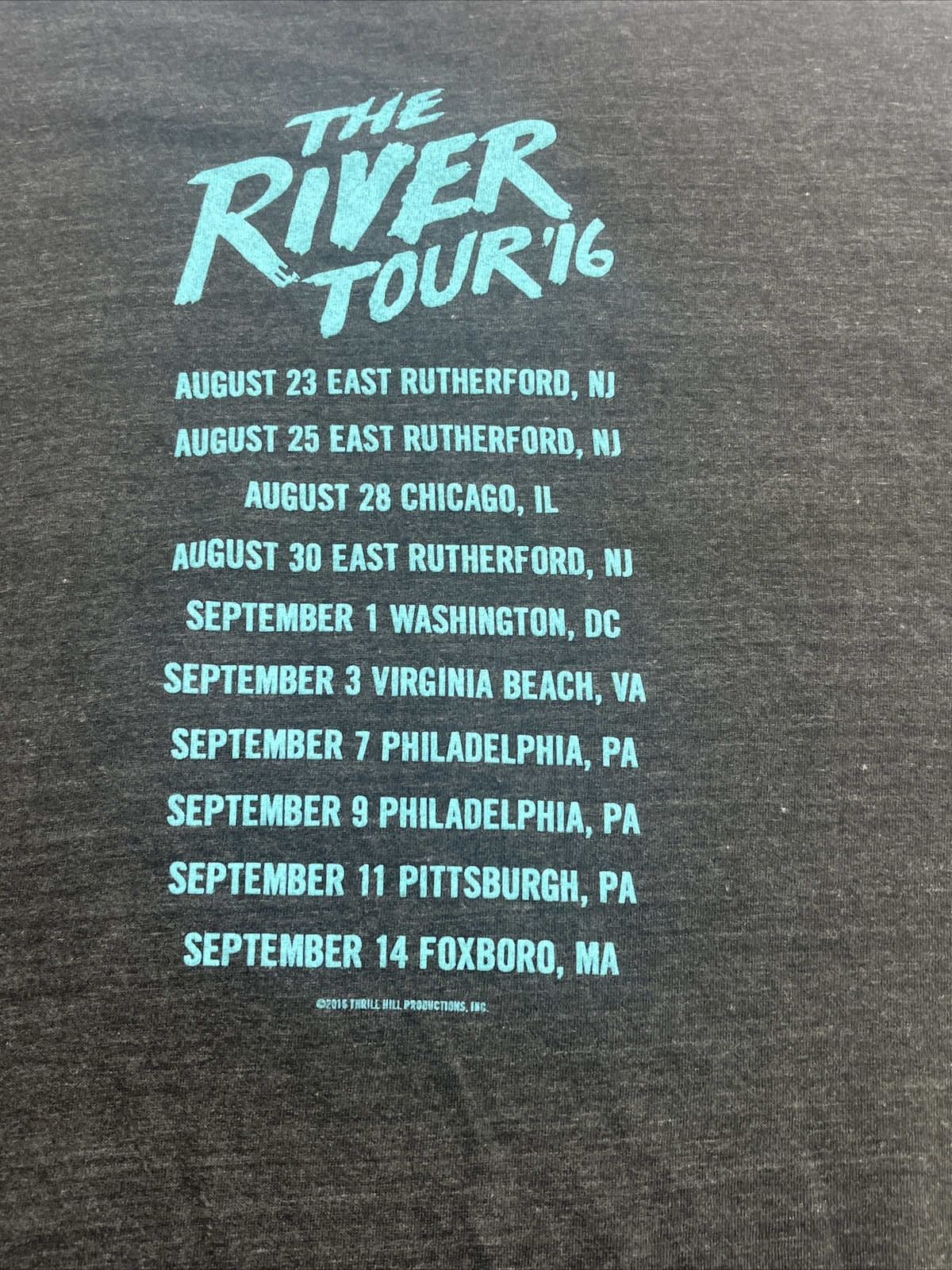 Bruce Springsteen 2016 River Tour , Tour Dates T Shirt 2XL NWOT