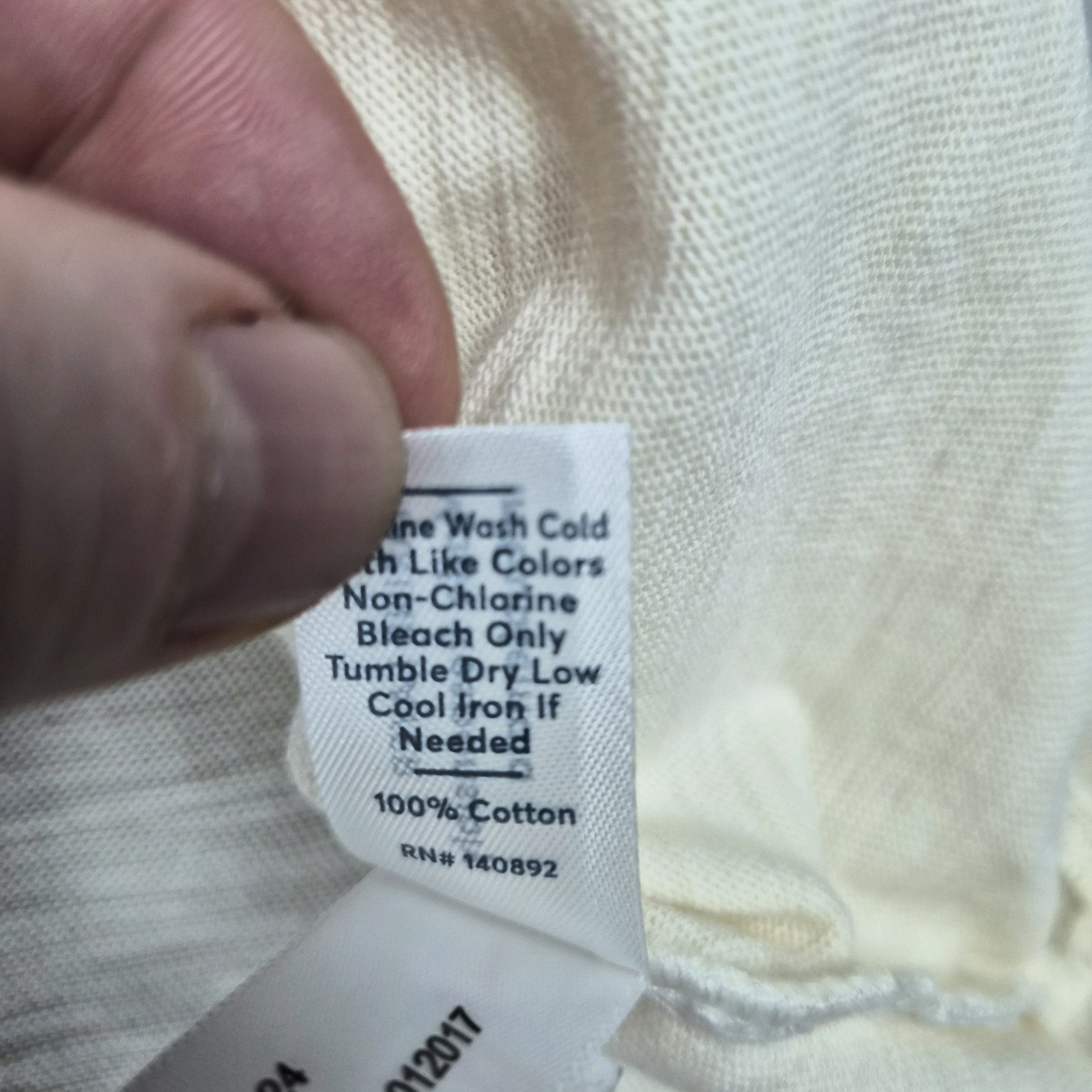 Marine Layer Tee Mens XXL Vintage Heavy Slub Pocket Antique Cream Short Sleeve