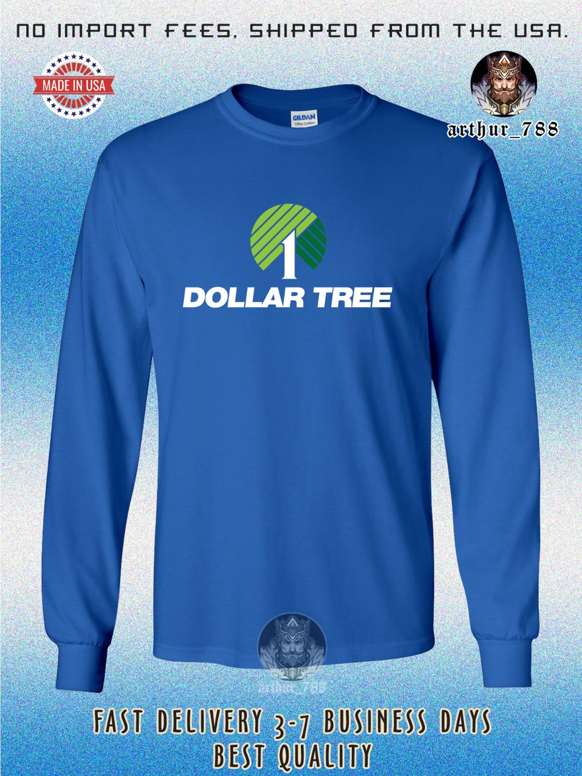 New Dollar Tree Store Logo Men’s Long Sleeve T-Shirt American Size T-Shirt S-5XL
