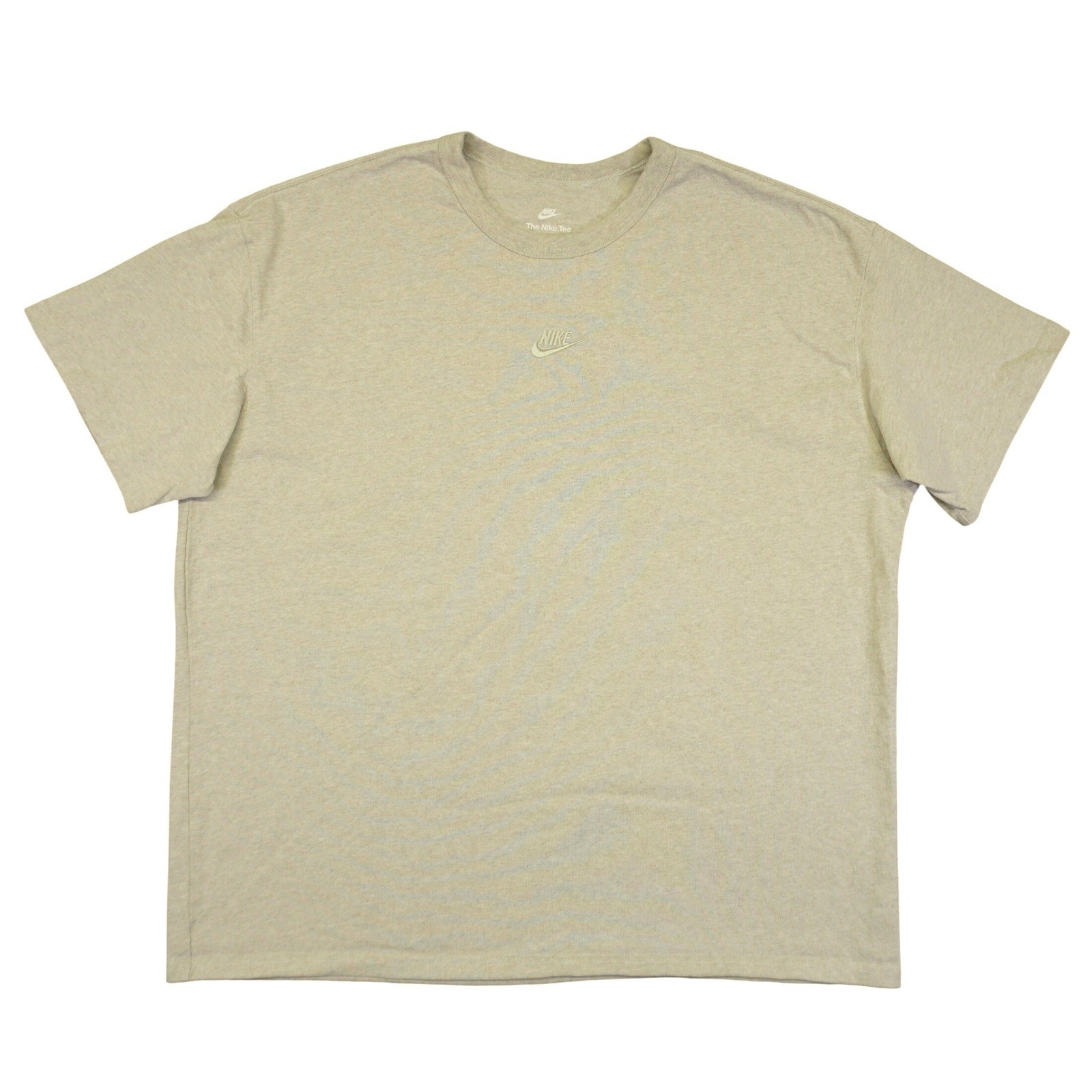 Nike Premium Essential Shirt Center Swoosh Mens XXL Tan Light Bone Loose Fit