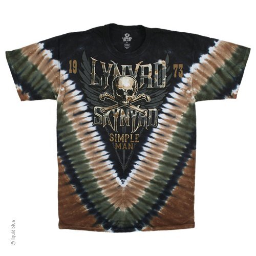 LYNYRD SKYNYRD-SIMPLE MAN-1973-TIE DYE SHIRT M-L-XL-2X Skull,Van Zant,Rossington