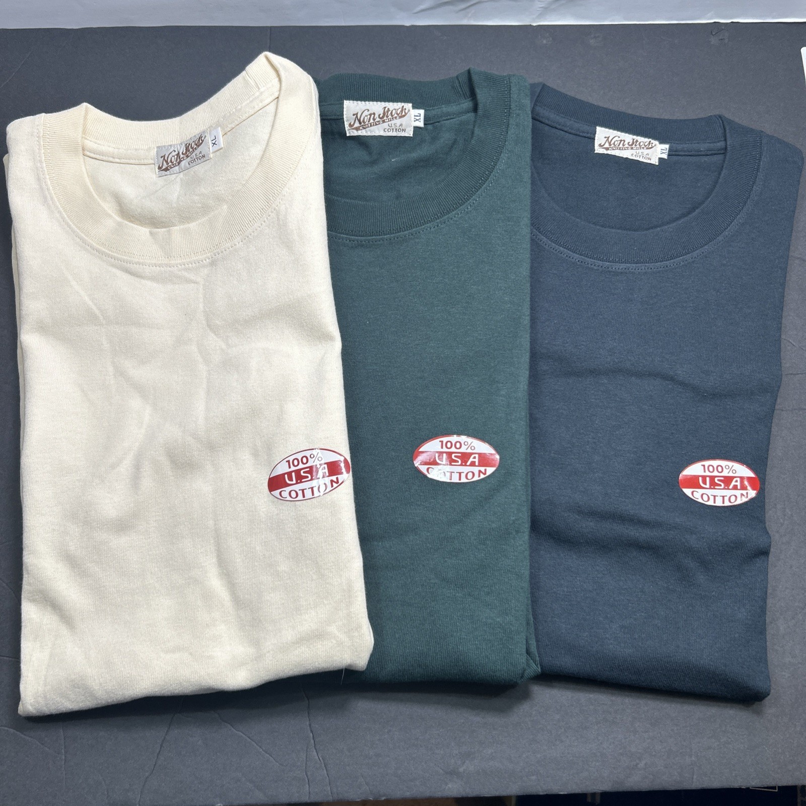 Bronson Non Stock Tubular T-Shirt-XL,vintage black,embryo & dark green.3 pcs!!