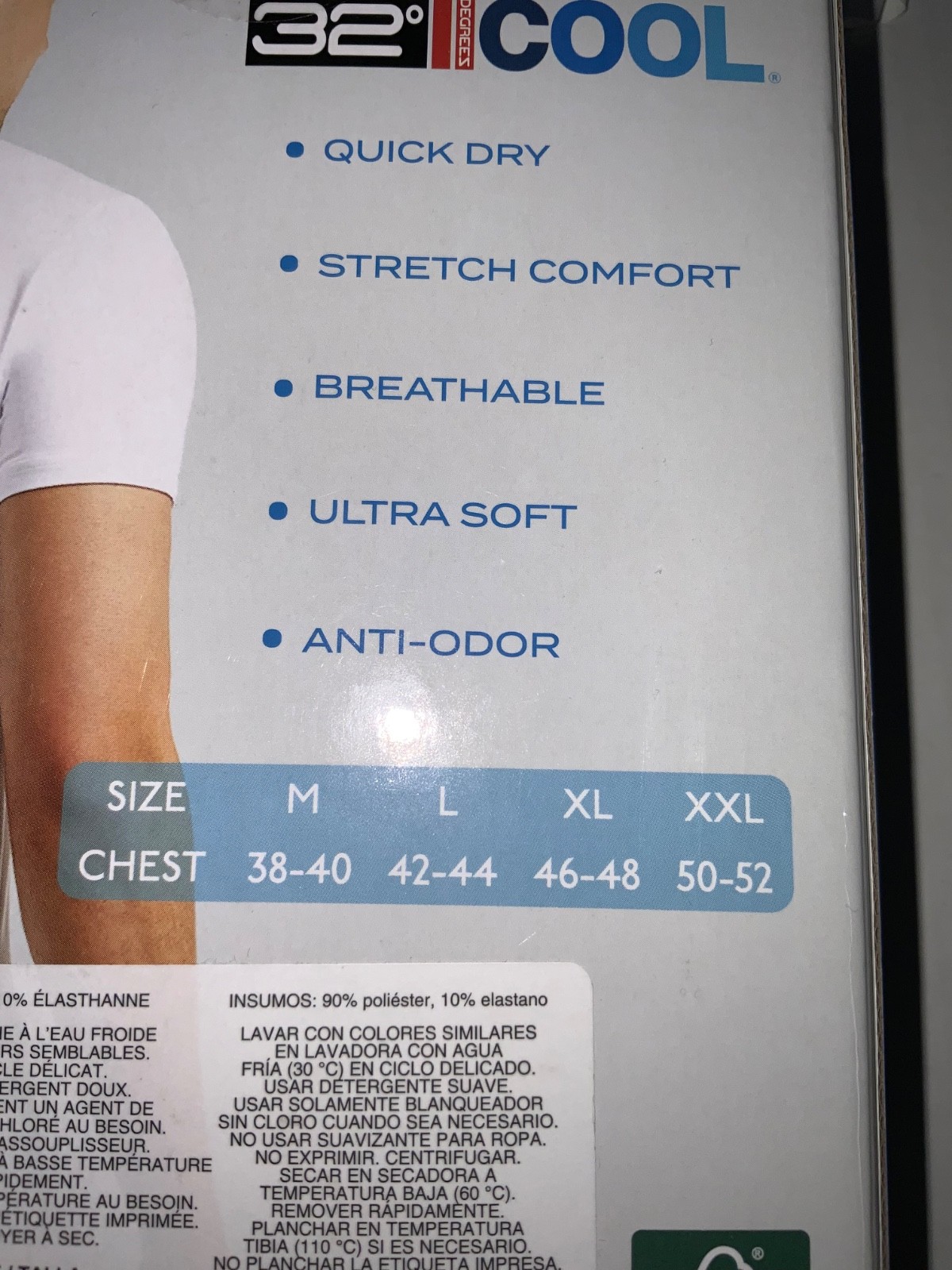 3 pk 32* COOL CREW NECK Short sleeve Black / White under shirt Q-Dry + Repacks