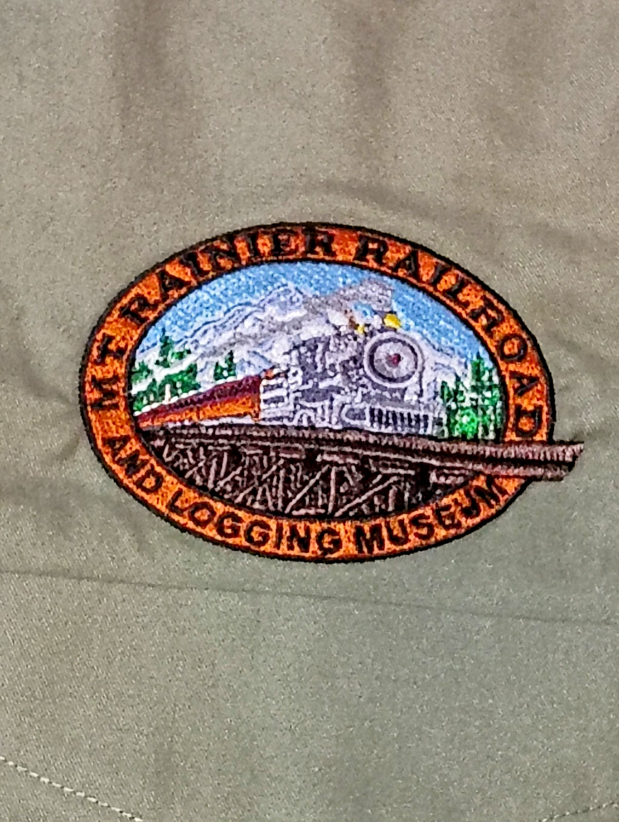 Washington Railroad Mount Rainier Embroidered Shirt Bowler’s Style Short Sleeve