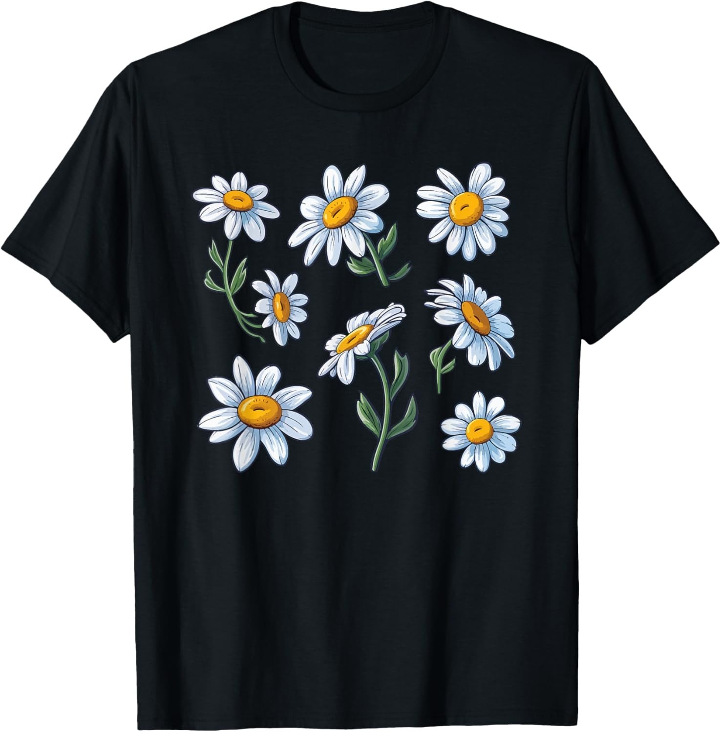 Daisy Flower Illustration Vibrant Wildflower Nature Graphic T-Shirt Gift