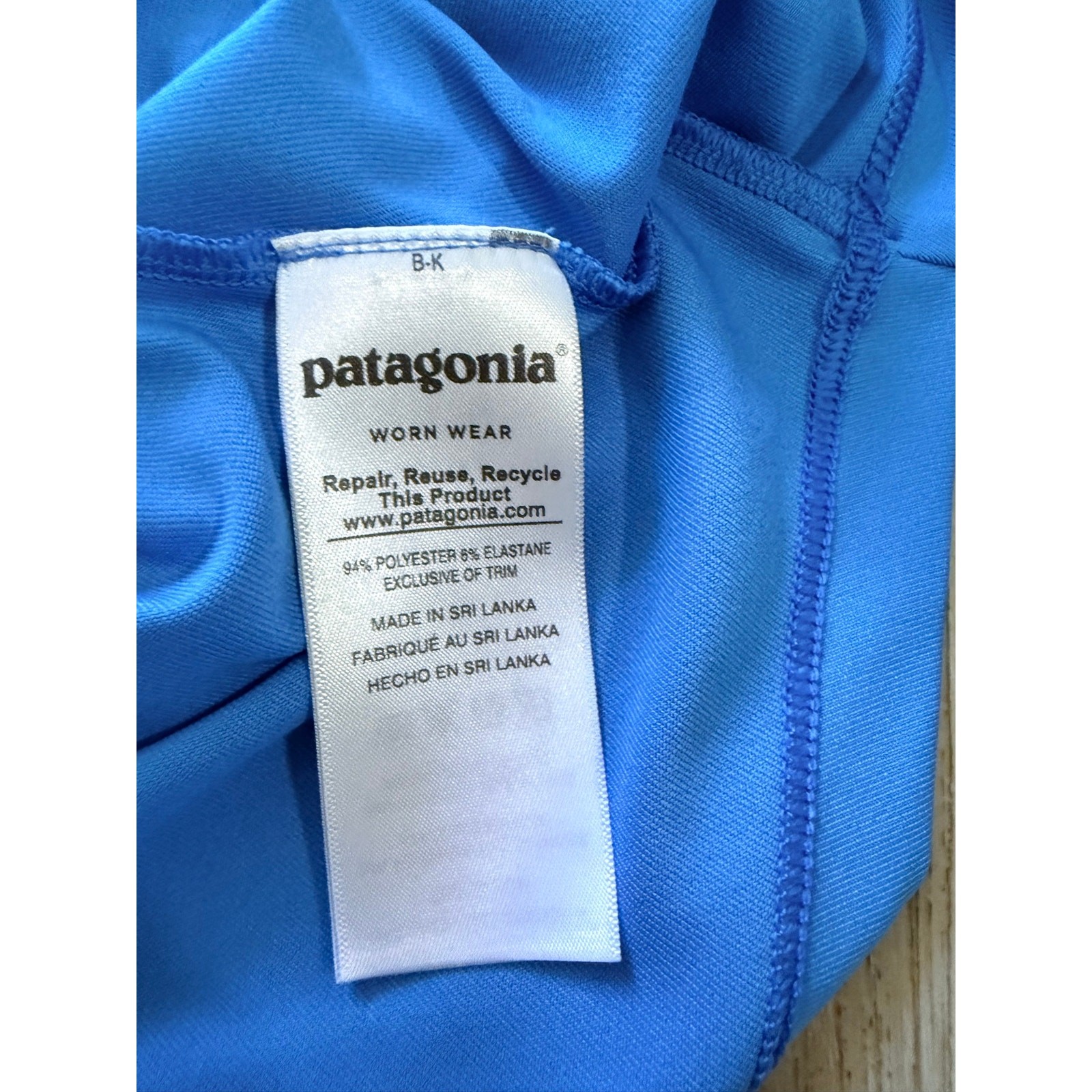 Patagonia Men’s Long Sleeve Blue Spandex Jersey Shirt Sz L