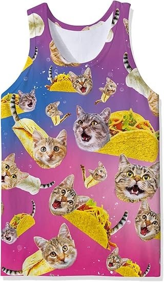 Cat taco 3D Tank Top Graphic All size 3D Gift Summer