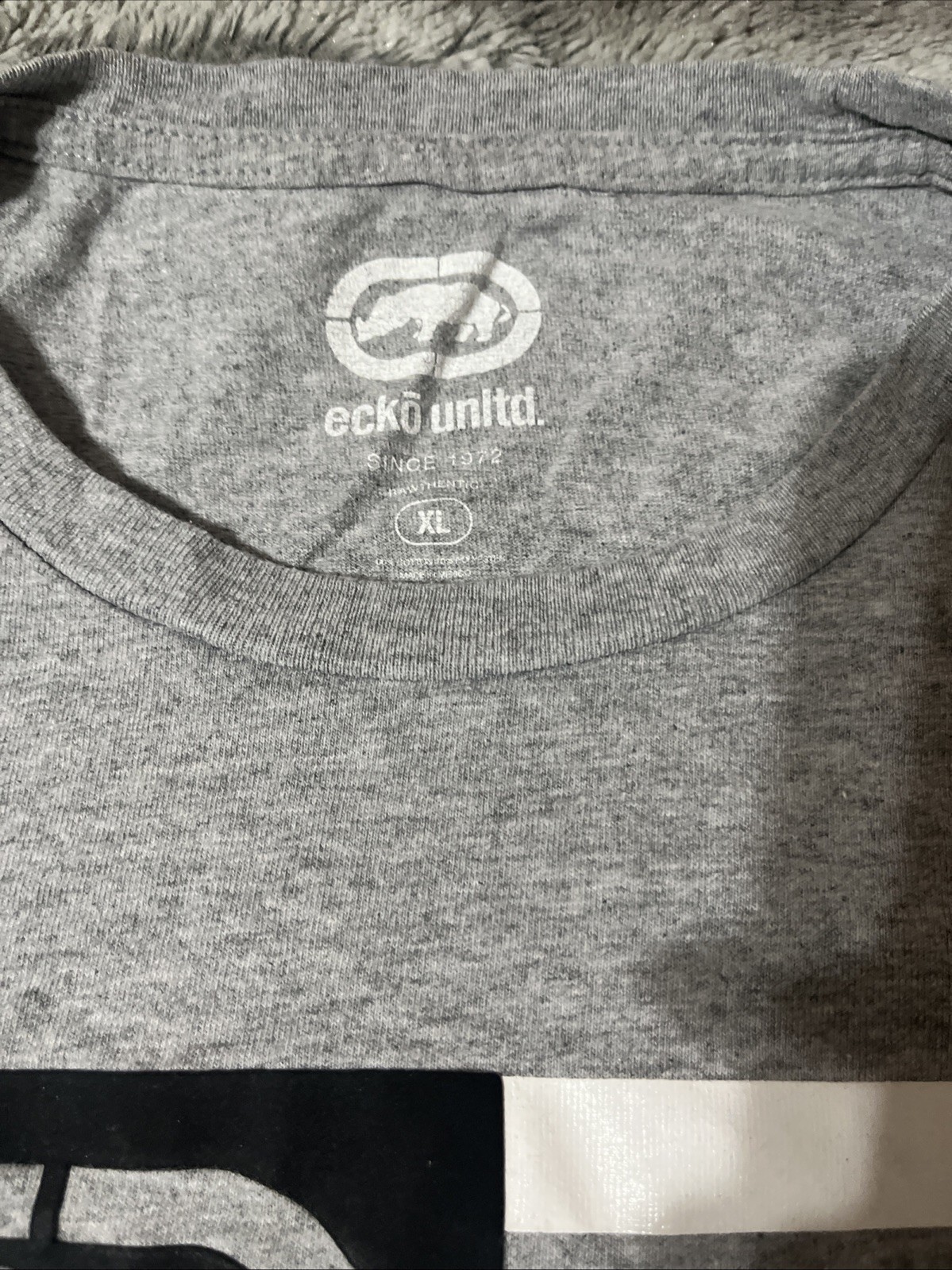 Ecko Unltd Mens Long Sleeve Grey Casual Adult Front Print XL