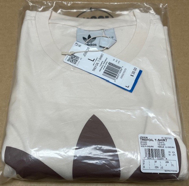 ADIDAS – Men’s Adicolor Trefoil T-Shirt – Wonder White – LARGE – ***NEW w/Tags