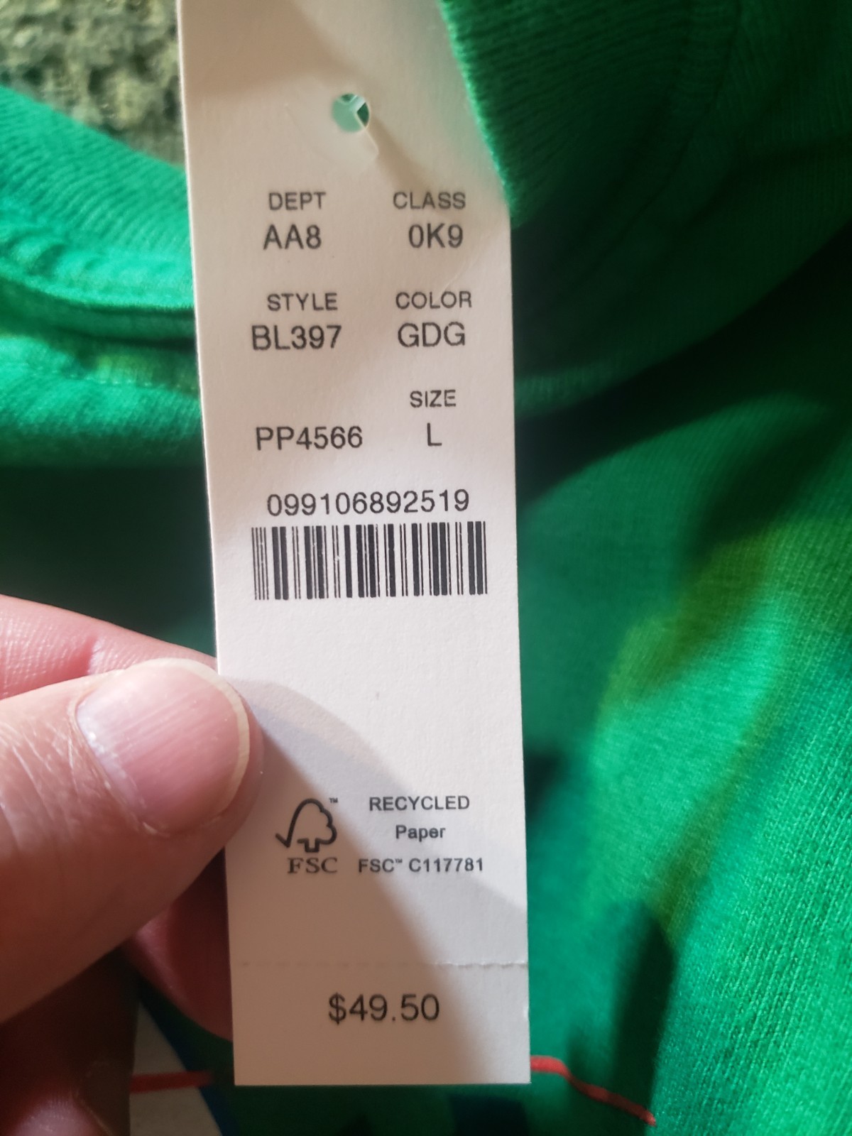 NWT Mount Snow X J. Crew Men’s LARGE T-Shirt, Green, Made In USA, Orig $49.50