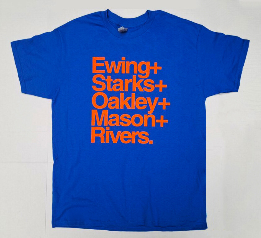 NYK 1994 Retro Names T Shirt, Patrick Ewing, John Starks, Oakley