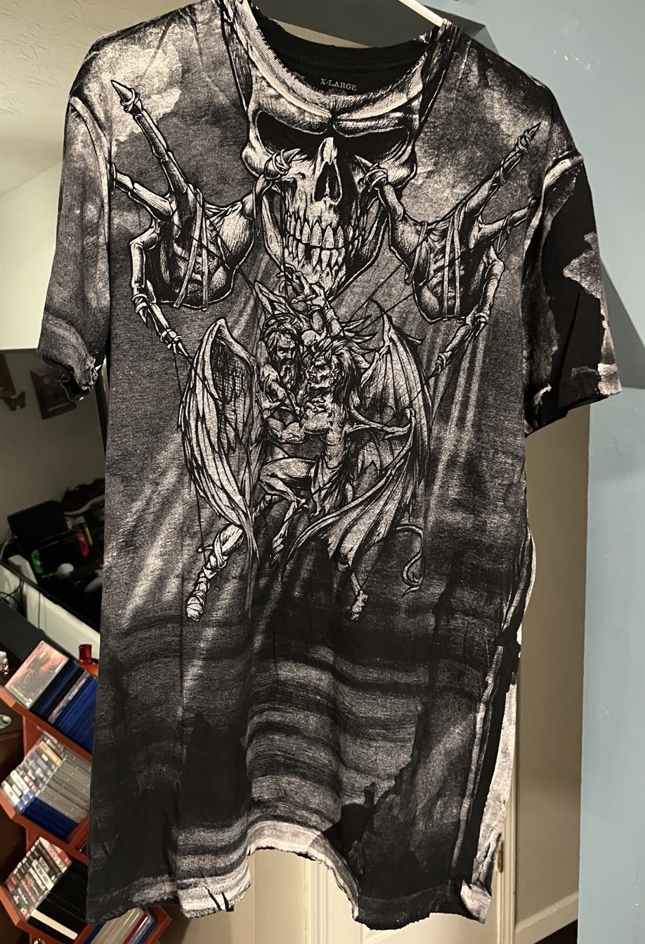 Mens Affliction Shirt Size Xl Puppet Master Good Vs Evil