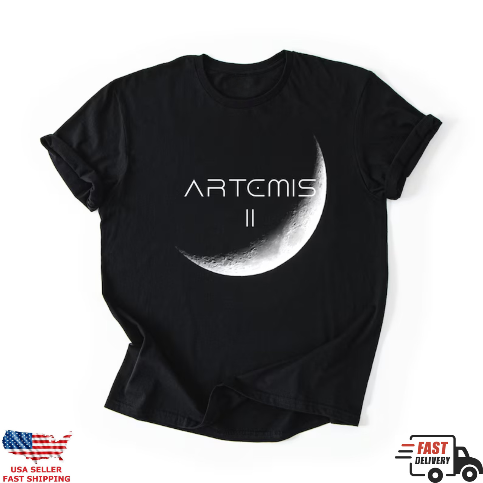 Artemis II Moon Phase NASA Inspired Space T-Shirt S-5XL