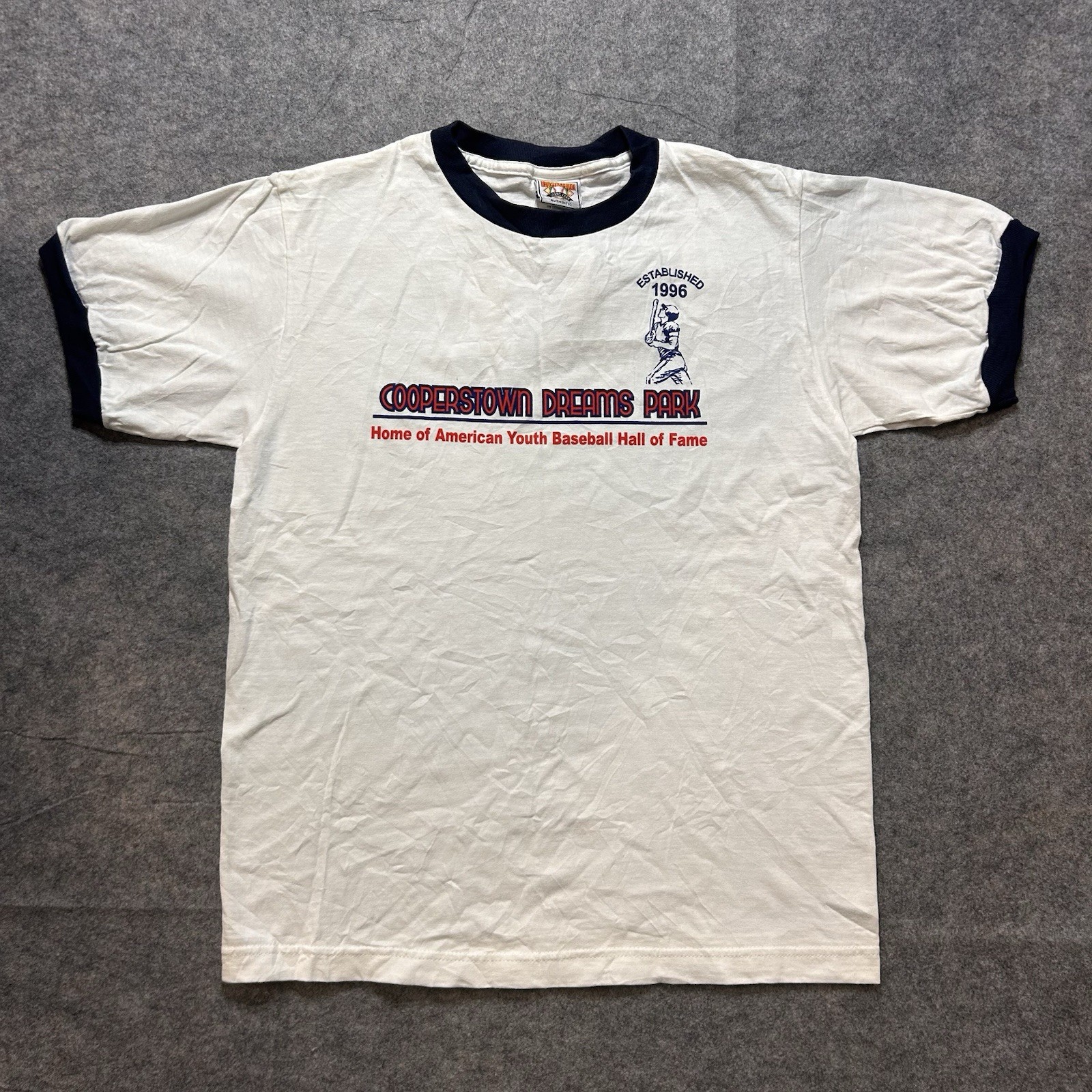 VTG 90s/00s Cooperstown Dreams Park Ringer Large T-Shirt White Men’s Baseball