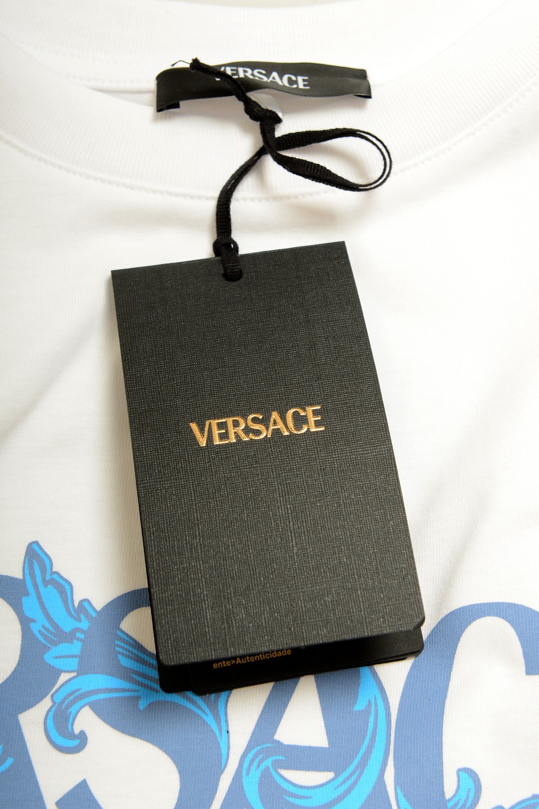 Versace Men’s Logo Print White Crewneck Short Sleeve T-Shirt US 2XL IT 56
