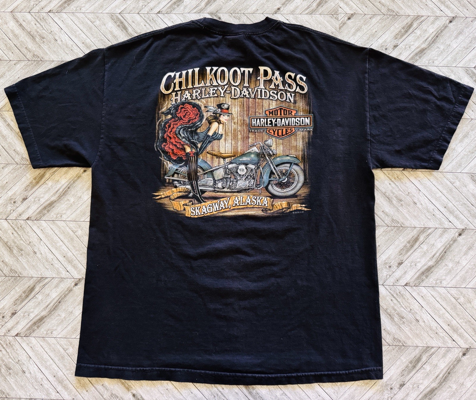 Harley-Davidson T-Shirt Mens XL Black Streetwear Y2K Biker Outlaw USA Motor