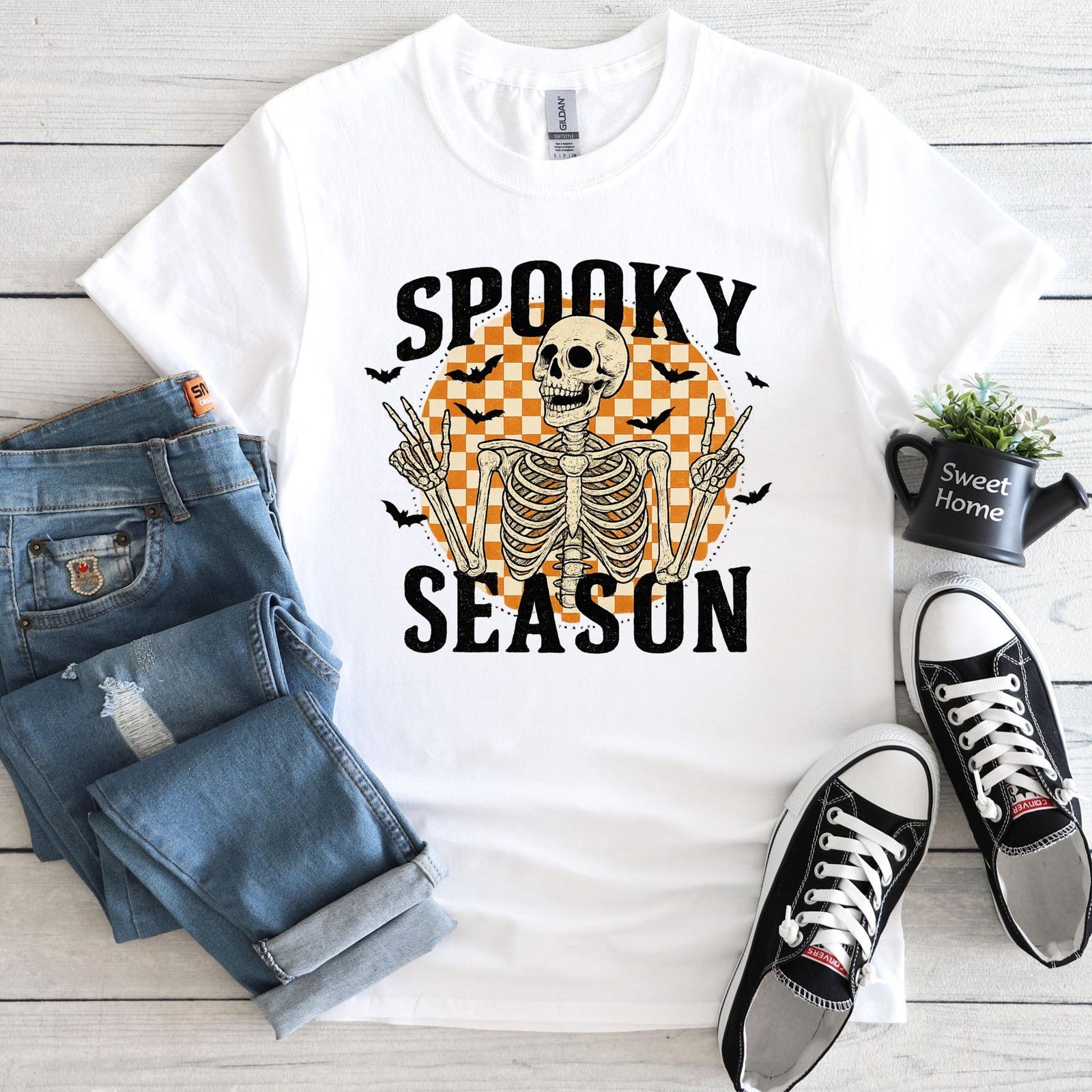Spooky Season Shirt, Retro Skeleton Graphic Tee, Funny Halloween Shirt for Men#3