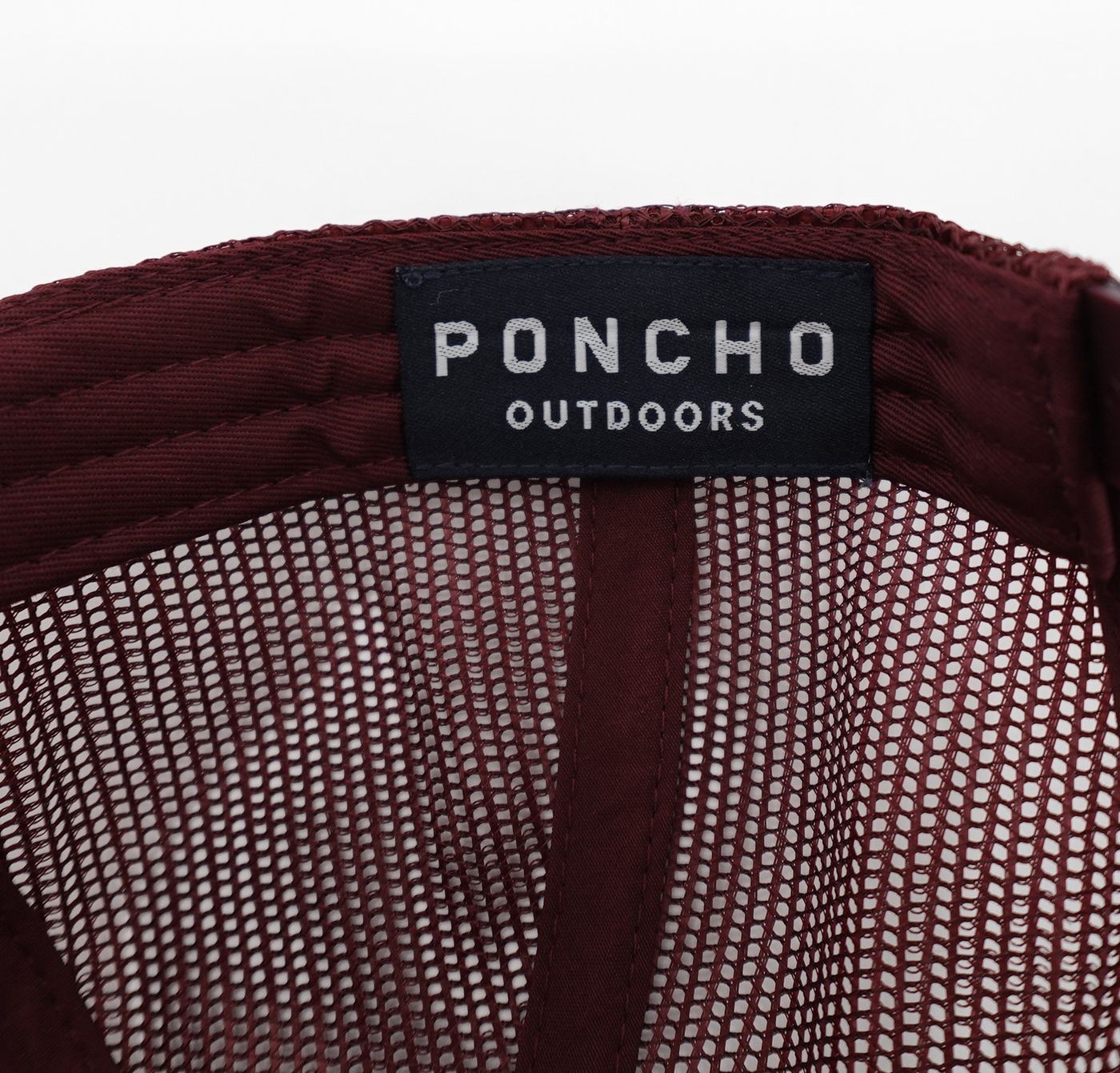Poncho Outdoors Hat cap Mens Maroon Javelina Patch Trucker Snapback Mesh Fishing