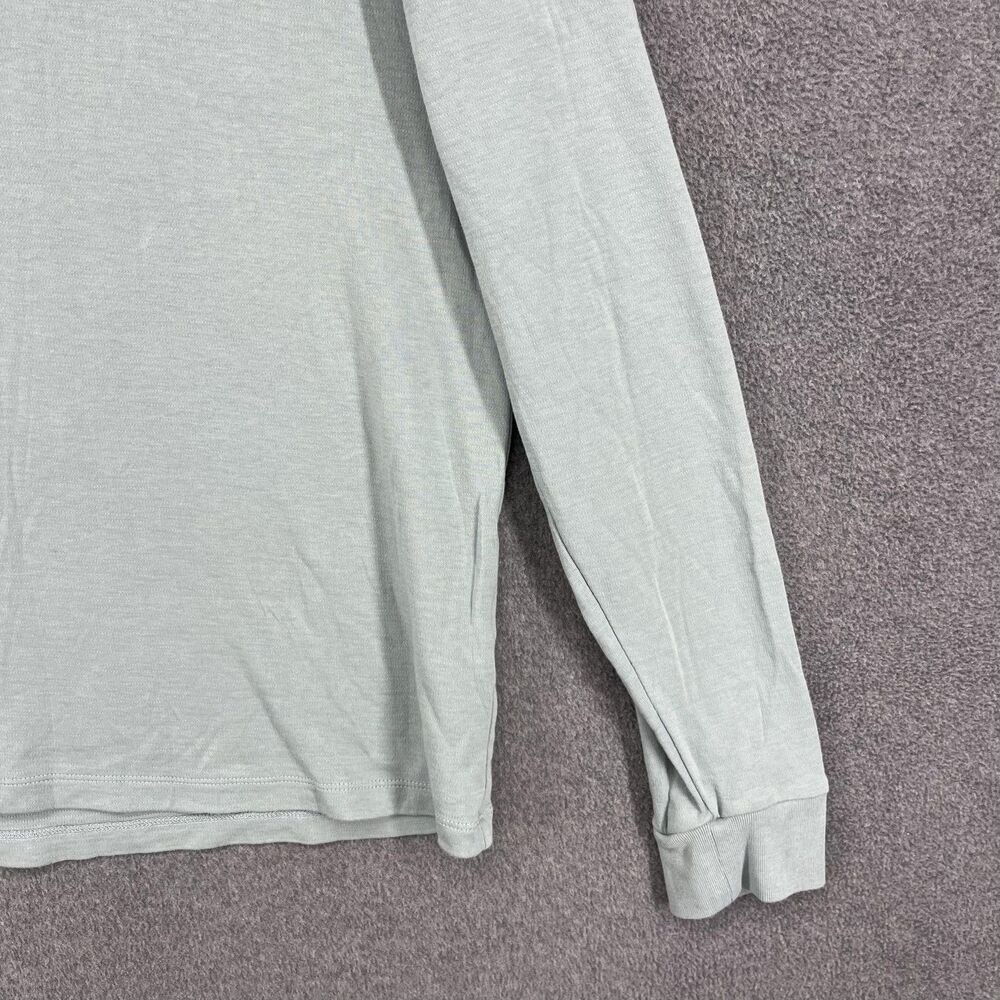 Frame Shirt Mens Medium Ice Blue Long Sleeve Quilted Back Crewneck LMTS0201