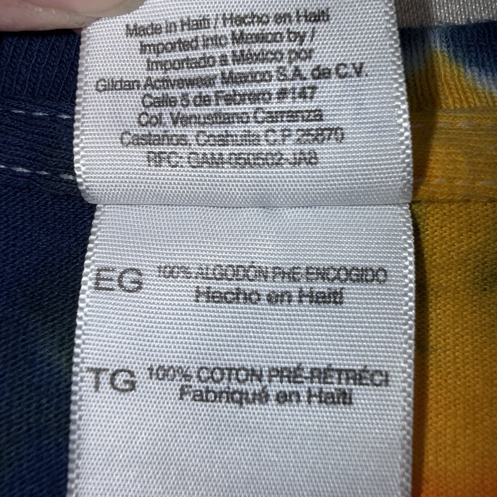 Gildan Heavy Cotton Tie-Dye Short Sleeve Crew Neck Cotton T-Shirt XL Hand-dyed