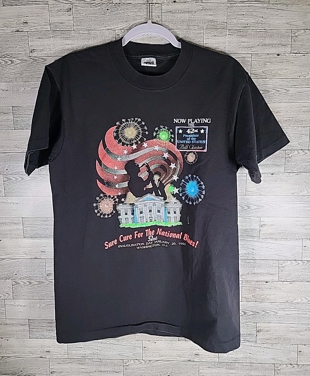 1993 Bill Clinton Inauguration Day Shirt Large Saxophone President USA ANVIL