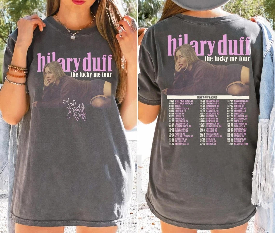 Hilary Duff Lucky Me 2026 Pop Concert Fan T-Shirt Unisex Full Size