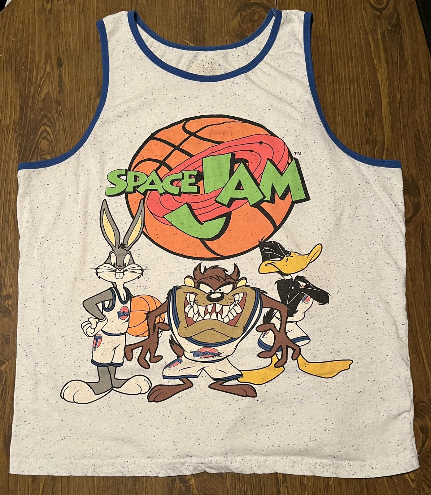 Space Jam Tank Top White Sleeveless Shirt Bugs Bunny Movie Mens Adult Medium
