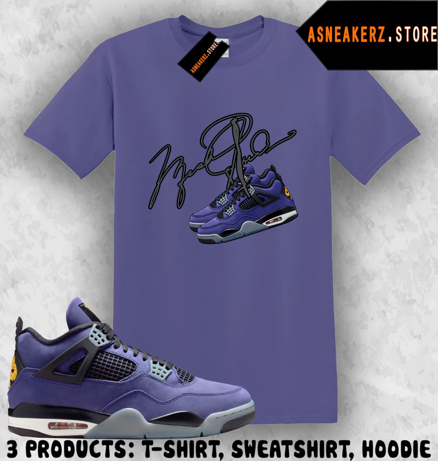 Shirt Matching AJ 4 Lakers Lakeshow 2026 To Match Sneaker MJ Shoelace 4s T-Shirt