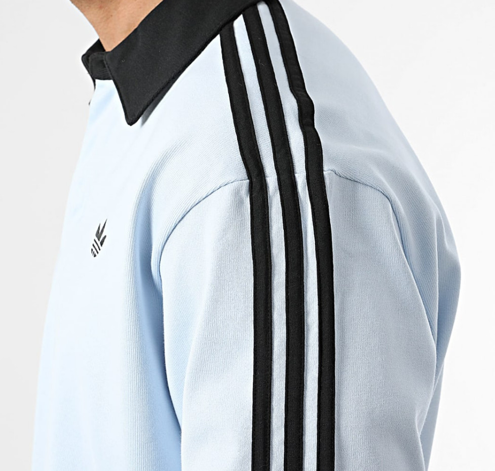 NEW MEN’S ADIDAS ORIGINALS 3 STRIPES RUGBY POLO SHIRT ~ SIZE LARGE #KE2445