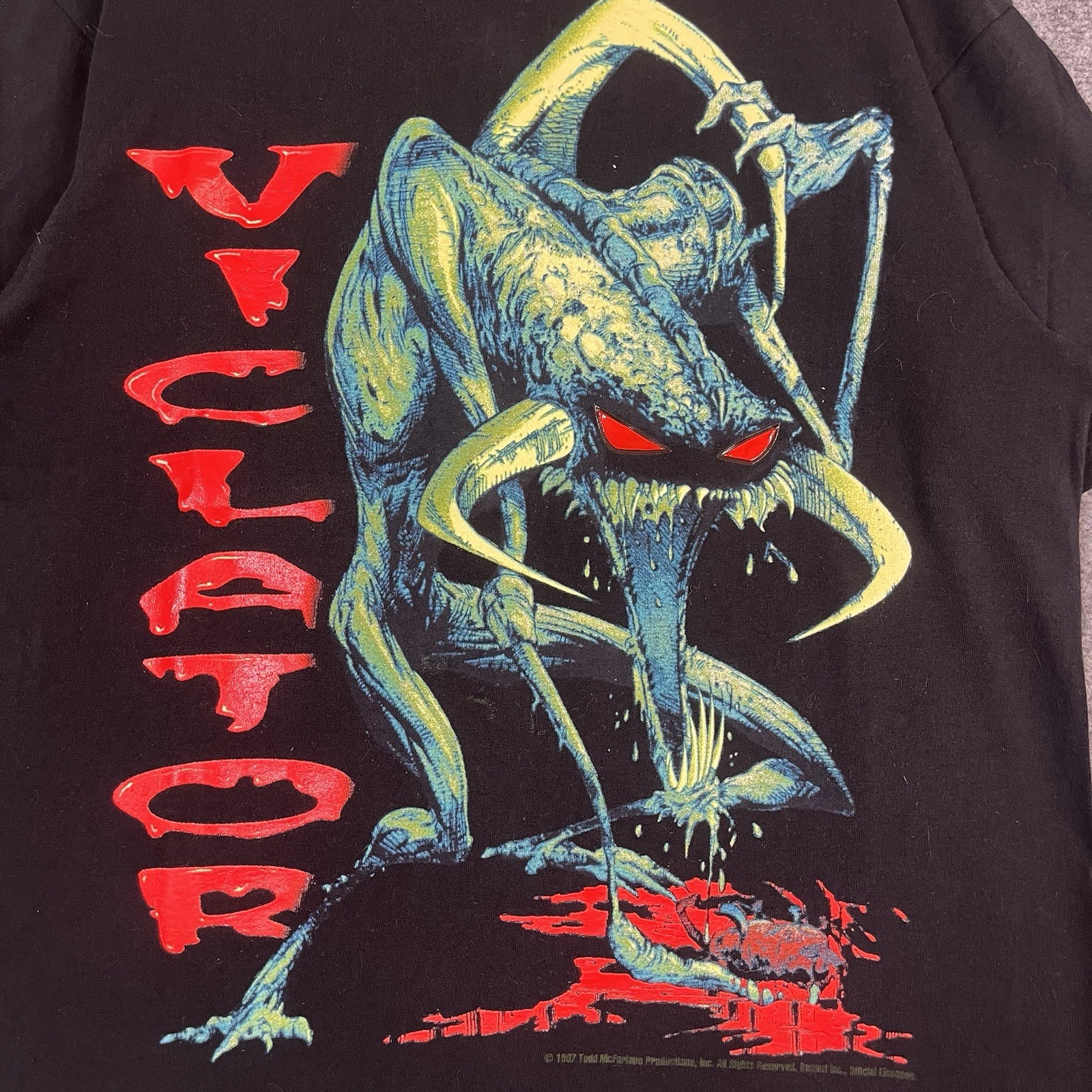 Vintage 1997 Todd McFarlane Spawn Violator Comic T-Shirt Black L USA Reflective