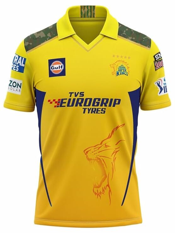 High Quality Polyester Sports T-Shirt CSK Jersey Dhoni 7 Regular Fit