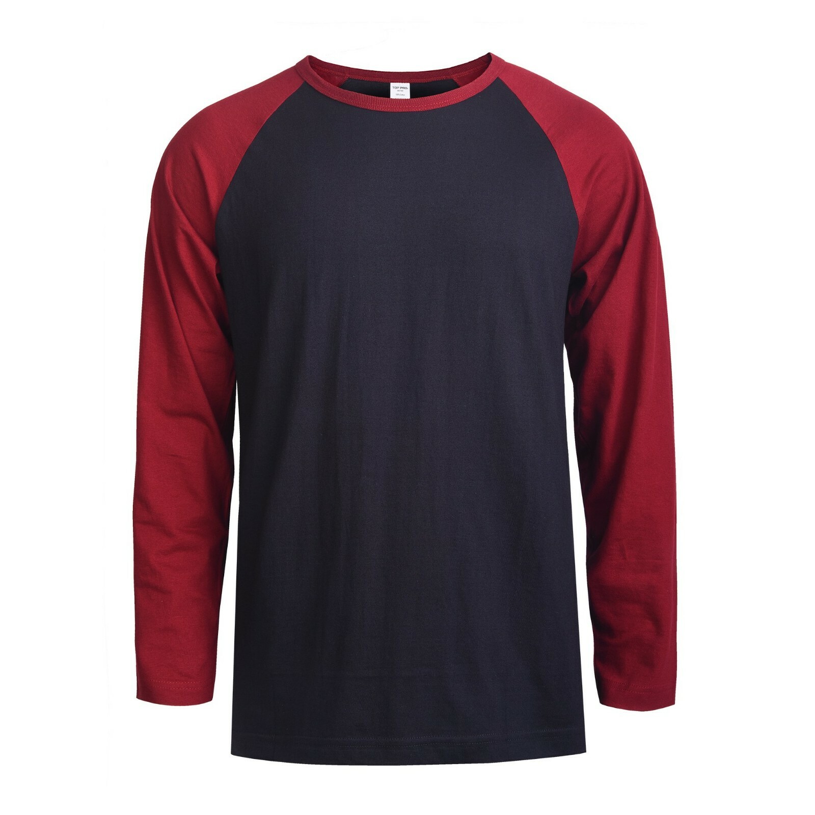Men Baseball T-Shirt 100% Cotton Long Sleeve Soft Breathable Raglan Jersey S-3XL