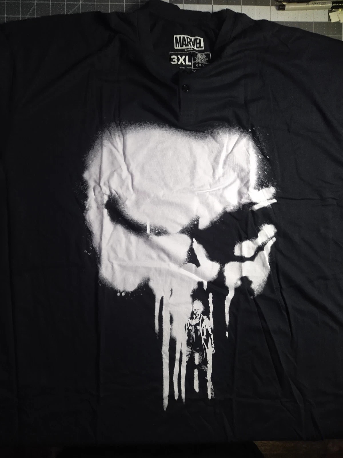 Loot Crate 2019 Marvel’s Punisher Frank Castle Skull Henley T-Shirt CHOOSE SIZE