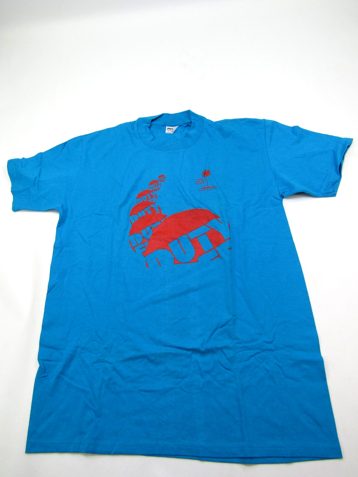 VTG Duty Free 1989 Annual Picnic T-Shirt Mens Large 42-44 Stedman Single Stitch