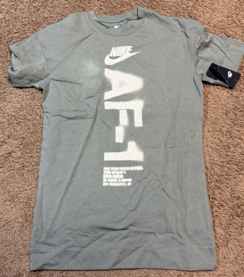 Nike AF1 Premium Oversized Heavyweight Men’s Size Small Gray Shirt AH4066-004