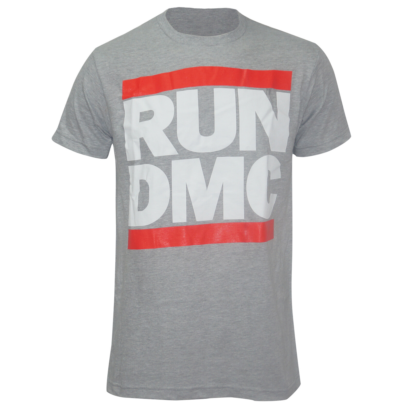Authentic RUN DMC Band Classic Logo Slim Fit T-Shirt Grey S-2XL NEW